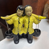 Chinese Water Carrying Couple Figurine