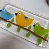 Art Glass Birdie Trinket Tray
