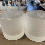 Set of 3 Frosted Glass Votive Holders
