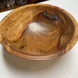 Handcrafted Mango Wood Bowl w/Turquoise Inlay