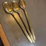 Set of 3 Gold Ice Tea Spoons