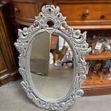 Grey Washed Oval Mirror