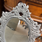 Grey Washed Oval Mirror