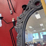 Grey Washed Oval Mirror