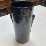 Vintage Frankoma Black Onyx Art Deco Vase