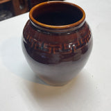 Vintage 1970s Korean Brown Glazed Ceramic Vase