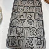 John Wright Cast Iron Alphabet Cookie Pan