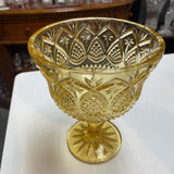 Amber Glass Pedestal Bowl Indiana Glass
