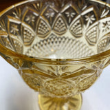 Amber Glass Pedestal Bowl Indiana Glass