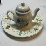 Vintage Wedgwood Beatrix Potter Peter Rabbit Ceramic Teapot&Plate