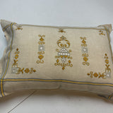 Linen Embroidered Throw Pillow