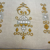 Linen Embroidered Throw Pillow