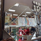 Octagonal MCM Mirror w Gold Trim
