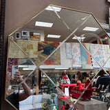 Octagonal MCM Mirror w Gold Trim