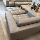 Barcelona Leather Chair 1/2 + Ottoman by AML