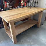 Salvaged Oak Wood Kitchen Island/Desk by RH