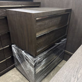 Set of 2 Bezier Grey Oak Finish 2 Drawer Nightstands