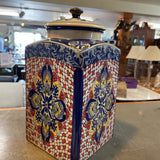 Hand Painted Expressions Lidded Jar