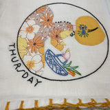 Vintage Appliqued Tea Towels-Set of 7-Days of the Week