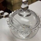 Vintage Candlewick Covered Dish w/Spoon