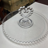 Vintage Candlewick Heart Handle Serving Plate