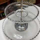 Vintage Candlewick Two Tier Tray