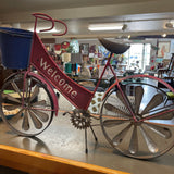 Metal Welcome Bike/Planter for Yard