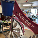 Metal Welcome Bike/Planter for Yard
