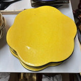 Set of 6 yellow flower plates