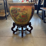 Vintage Satsuma Koi Planter/Bowl on Stand