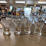 Set of 4 Bamboo Motif Cordial Glasses