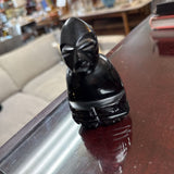 Hand-Carved Black Obsidian Figurine