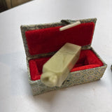 Jade Seal Stamp in Silk Brocade Box