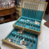 Silver Plate Flatware 8 pc Place Settings + Serving Pieces