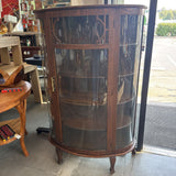 Early 1900's Curved Glass Curio Cabinet