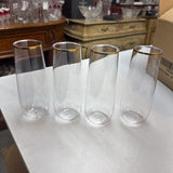 Set of 4 Gold Trimmed Stemless Plastic Flutes
