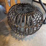 Lobster Pot Style Rattan Stool w Pillow