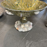 MOP & Seashell Large Decorative Bowl on Stand