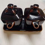 Two Small Teapots w/Plate
