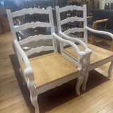 French Country Ladder Back Chair w Rush Seat