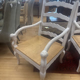 French Country Ladder Back Chair w Rush Seat