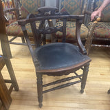 Vintage Captains Chair w Leather Seat