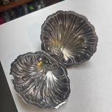 Silver Plate Clamshell Dish