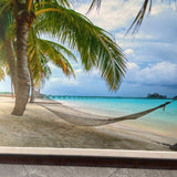 Large Palm Tree & Beach Framed Print