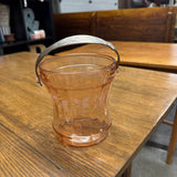 Pink Depression Glass Ice Bucket