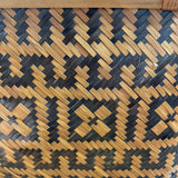 Vintage Bamboo Lidded Basket