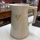 Goldinger Cream Ceramic Pitcher w Rooster Relief