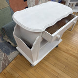 Vintage 1 Drawer Side Table w Shelves on Rollers