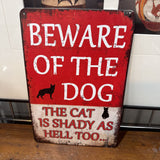 Beware of Dog Metal Sign