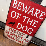 Beware of Dog Metal Sign